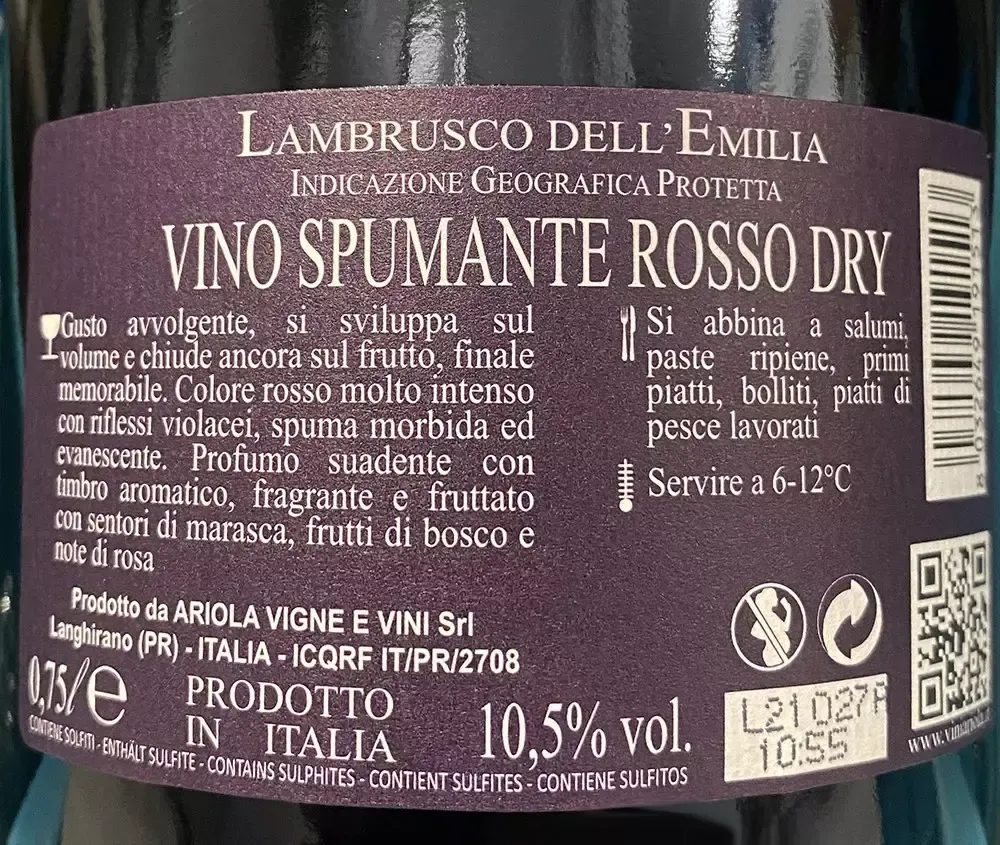 "Marcello Gran Cru" - Lambrusco Emilia IGT (6 x 750 ml.) - Image 3
